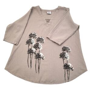 Cottonseed Tunic Top XL Cotton Lagenlook Beachy